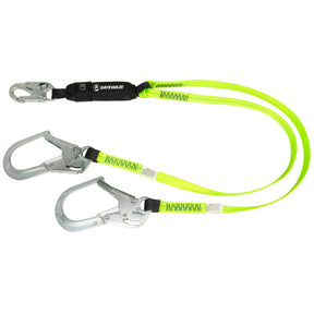 PRO Energy Absorbing Lanyard: Dual Leg, Rebar Hook Safewaze