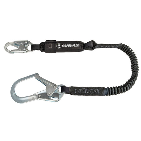 PRO 6′ Stretch Energy Absorbing Lanyard: Rebar Hook Safewaze