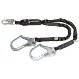 PRO 6′ Stretch Energy Absorbing Lanyard: Dual Leg, Rebar Hooks Safewaze