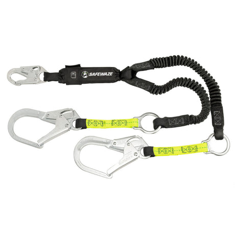 PRO 6′ Stretch Energy Absorbing Lanyard: Rebar Hooks, Rescue Rings Safewaze