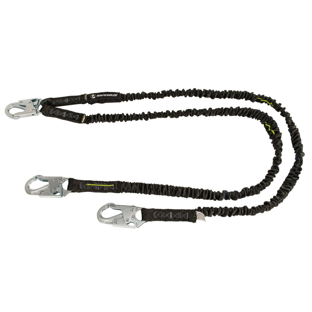 PRO 6′ Internal Energy Absorbing Lanyard: Dual Leg, Snap Hooks Safewaze