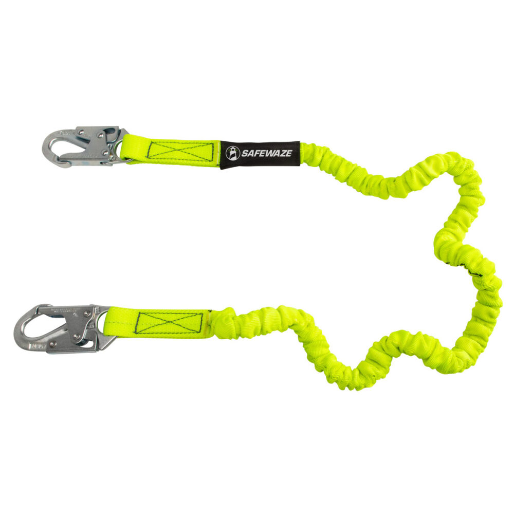 PRO 6′ Stretch Internal Energy Absorbing Lanyard: Snap Hook Safewaze