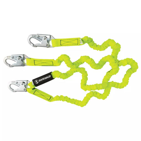 PRO 6′ Stretch Internal Energy Absorbing Lanyard: Dual Leg, Snap Hooks Safewaze