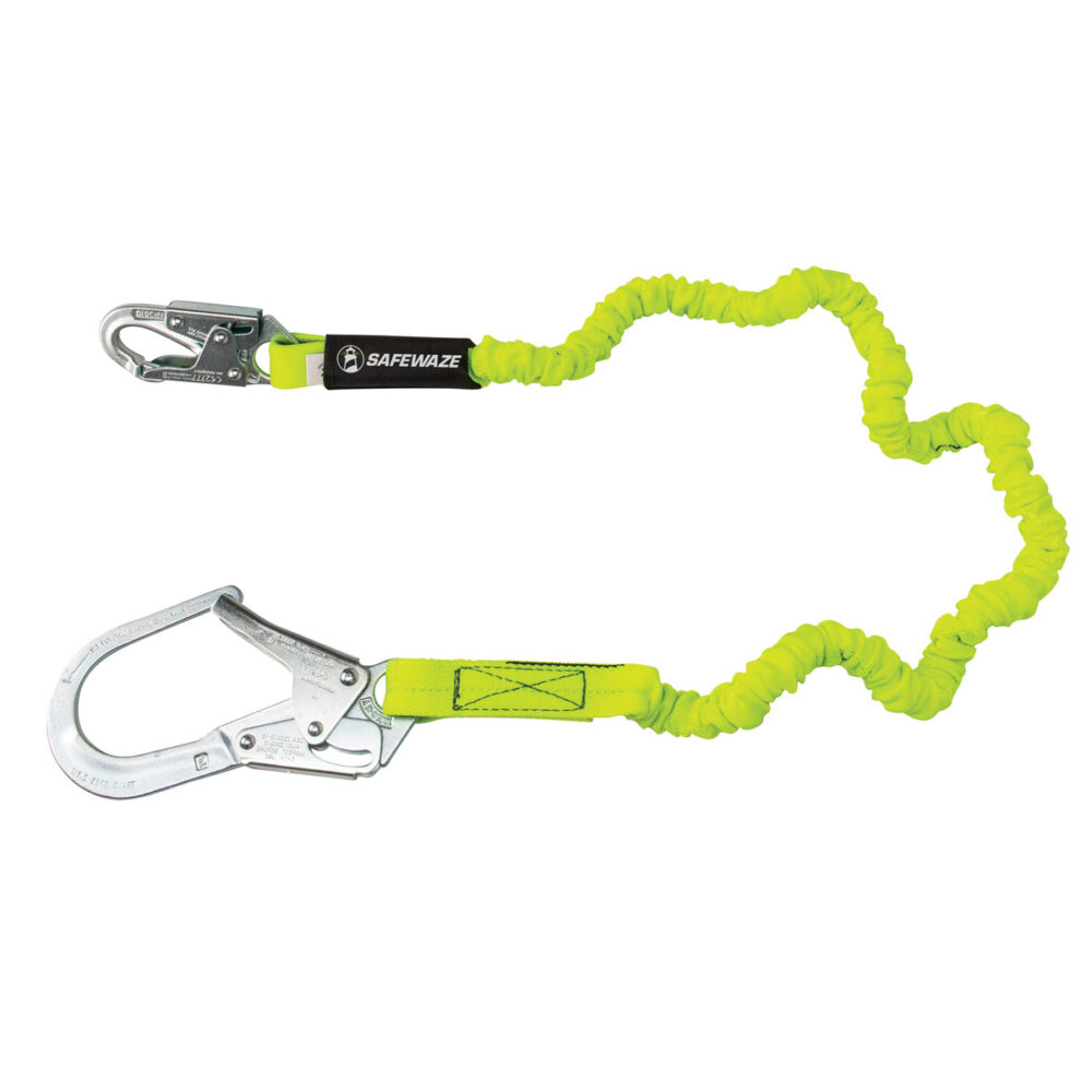 PRO 6′ Stretch Internal Energy Absorbing Lanyard: Rebar Hook Safewaze