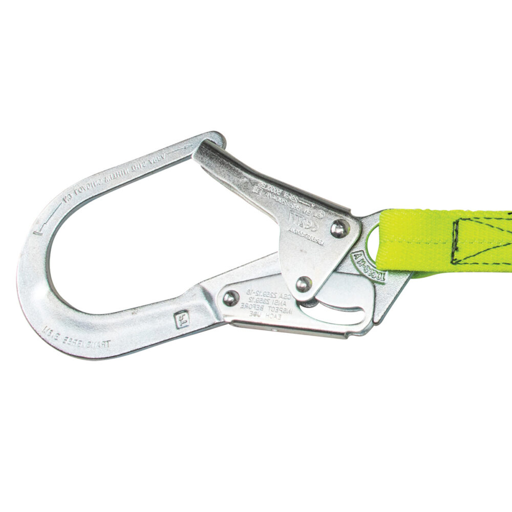 PRO 6′ Stretch Internal Energy Absorbing Lanyard: Rebar Hook Safewaze