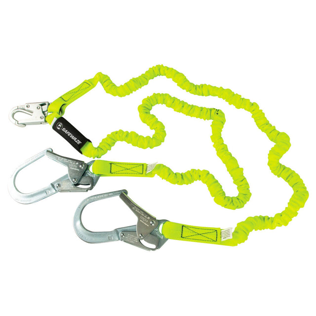 PRO 6′ Stretch Internal Energy Absorbing Lanyard: Dual Leg, Rebar Hooks Safewaze
