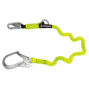 PRO 6′ Stretch Internal Energy Absorbing Lanyard: O-Ring, Rebar Hook Safewaze