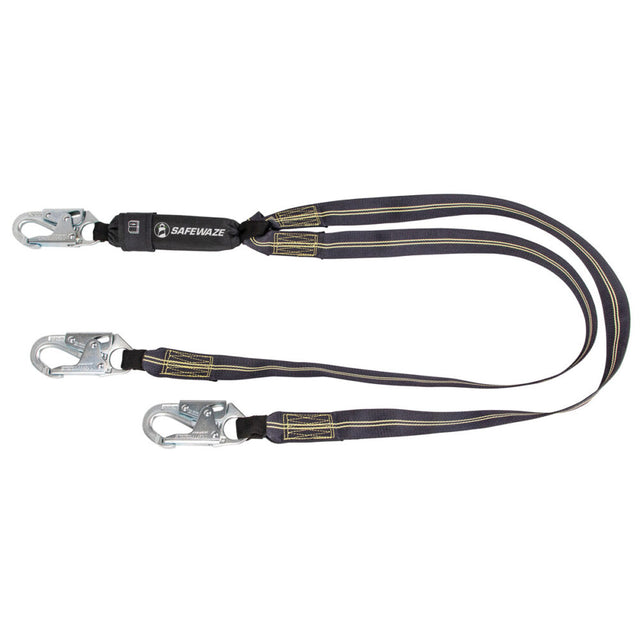 Welding 6′ Energy Absorbing Lanyard: Dual Leg, Snap Hooks Safewaze