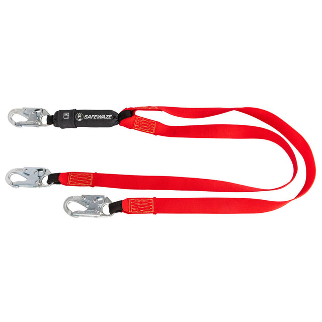 Welding 6′ Energy Absorbing Lanyard: Dual Leg, Snap Hooks Safewaze