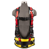 Oil & Gas Full Body Harness: 1D, Derrick Belt, Alu QC Chest, FD, TB Legs Safewaze