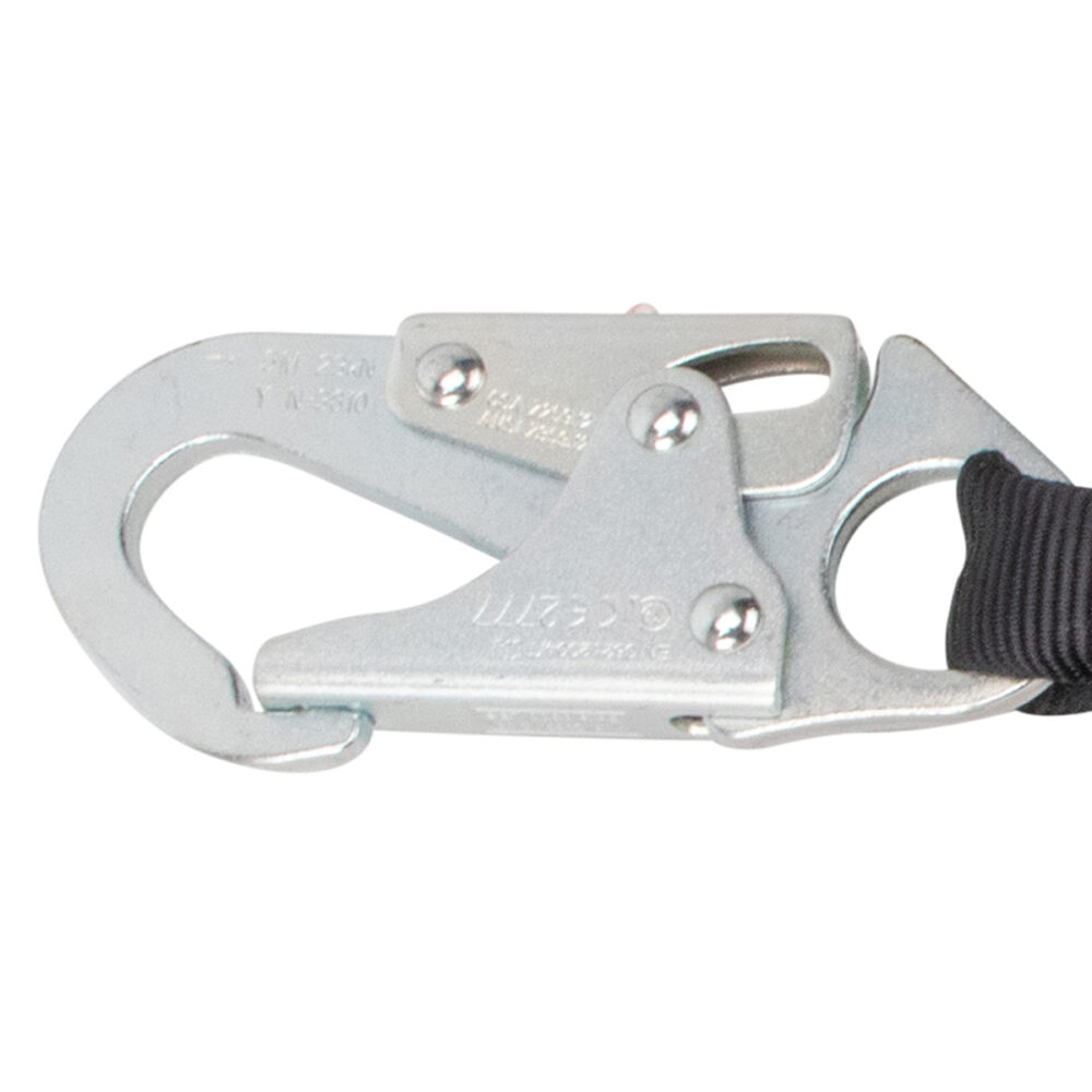 PRO 6′ Stretch Internal Energy Absorbing Lanyard: O-Ring, Rebar Hook Safewaze