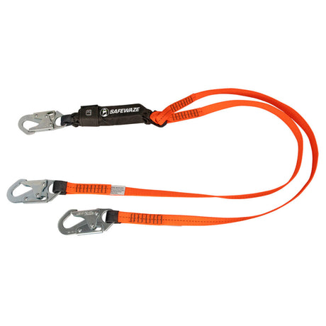 V-Line 6′ Energy Absorbing Lanyard: Dual Leg, Snap Hooks Safewaze