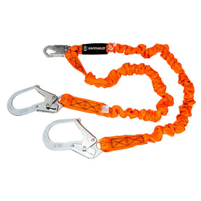 V-Line 6′ Stretch Internal Energy Absorbing Lanyard: Dual Leg, Rebar Hooks Safewaze