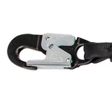 PRO 6′ Stretch Energy Absorbing Lanyard: 12′ FF Dual Leg, Alu Rebar Hooks, Rescue Rings Safewaze