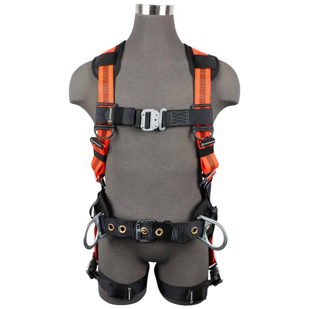 V-Line Construction Harness: 3D, QC Chest/Legs Safewaze