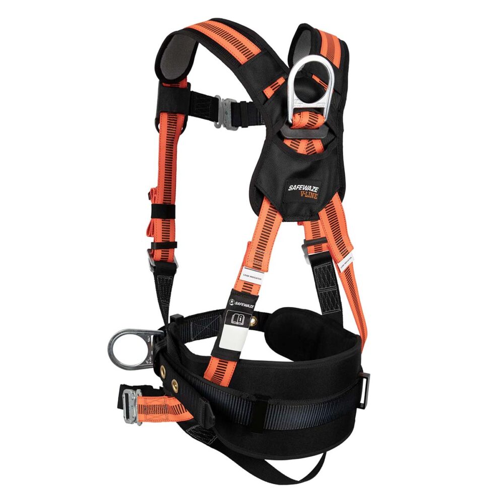V-Line Construction Harness: 3D, QC Chest/Legs Safewaze