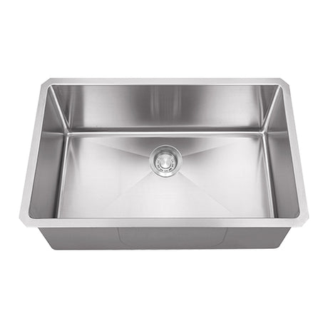 18g Micro Radius 30×18 Single Bowl Undermount Stainless Steel Kitchen Sink Dakota Sinks