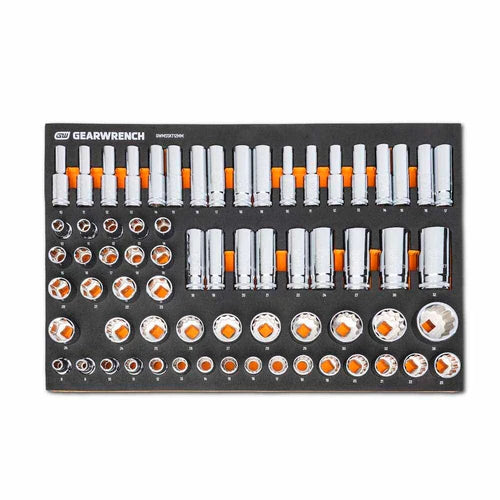 GearWrench MEGAMOD358 358 Piece MEGAMOD Metric Mechanics Tool Set in Modular Foam Trays with Rolling Cabinet GearWrench