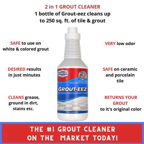 12 Quart Bottles Of Grout-eez With 2 Grout Brushes Clean-eez