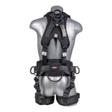 Akula™ Series Harness 5pt., Padded Back/Legs, QCB, Positioning Belt Side D-Rings, Back and Dual Front D-Rings, Black Palmer Safety