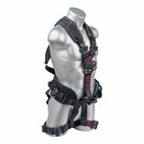 Akula™ Series Harness 5pt., Padded Back/Legs, QCB, Positioning Belt Side D-Rings, Back and Dual Front D-Rings, Black Palmer Safety