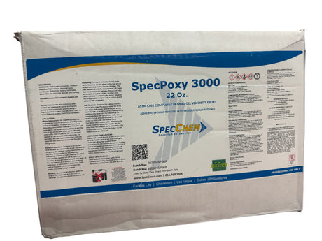 Specpoxy 3000 Astm 881 Compliant Hi-Mod, Gel Viscosity Epoxy SP3000-CART-22-CASE SpecChem 22oz Cartridge (12 Count)