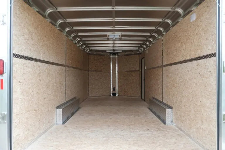 Deluxe V-Nose 8 Wide Aluminum Enclosed Cargo Trailer Legend Trailers