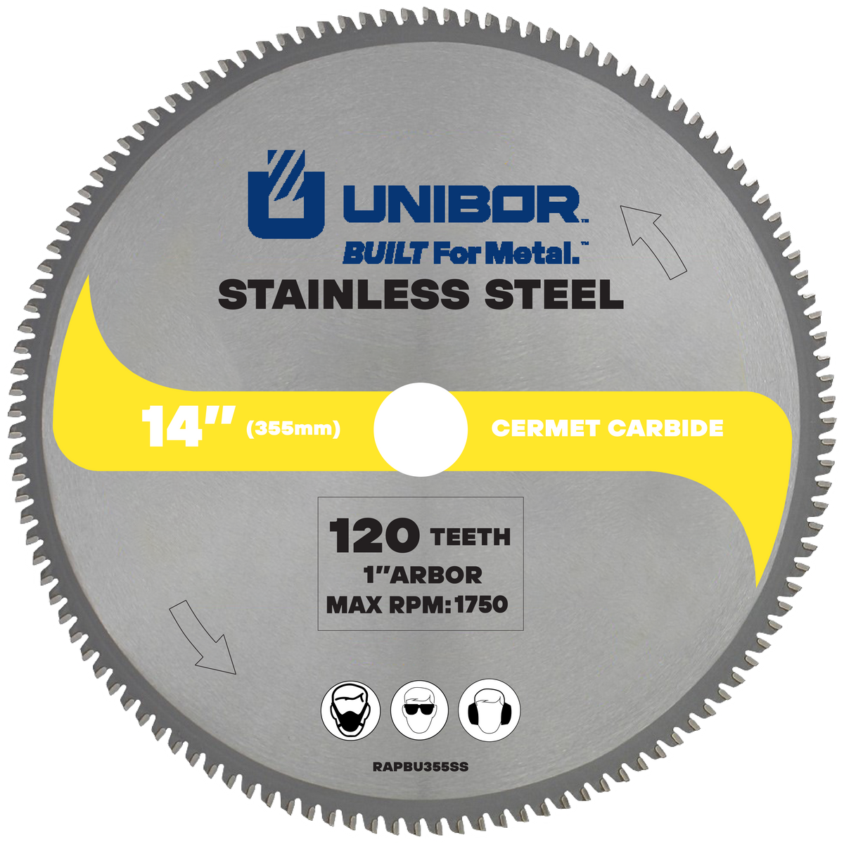 Metal Cutting Saw Blades - Pack of 10 RAPBU355SS Unibor Stainless Steel Blade