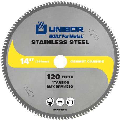Metal Cutting Saw Blades - Pack of 10 RAPBU355SS Unibor Stainless Steel Blade