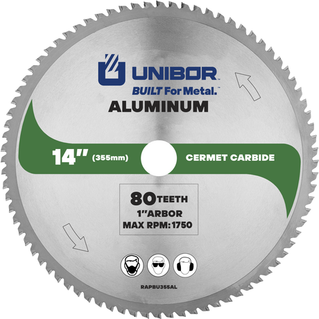 Metal Cutting Saw Blades - Pack of 10 RAPBU355AL Unibor Aluminum Blade