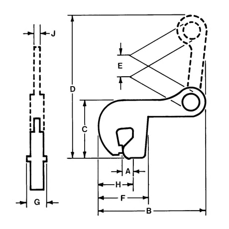 Caldwell Model ASTL Structural Shape Lifting Clamp Non-Locking Type Caldwell