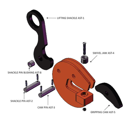 Caldwell Model AST Non-Locking Structural Shape Lifting Clamp Caldwell