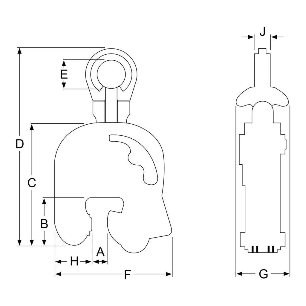 Caldwell Model JPA Vertical 180° Side Pull Lifting Clamp Caldwell