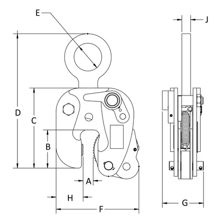 Caldwell Model LA Vertical 180° Ergonomic Lifting Clamp Caldwell