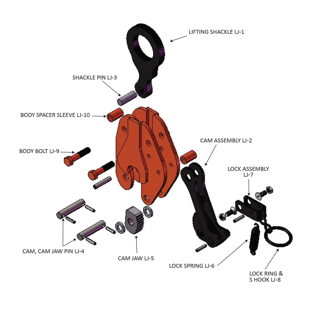 Caldwell Model LJ Vertical Lifting Clamp Locking Type Caldwell