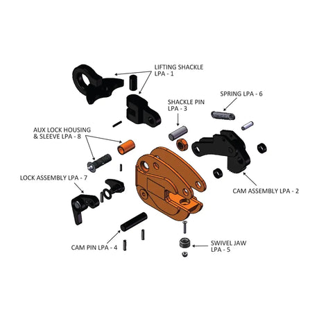 Caldwell Model LPA Vertical 180° Side Pull Lifting Clamp Caldwell