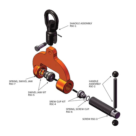 Caldwell Model RSC Locking Type Vertical Lifting Screw Clamp Caldwell