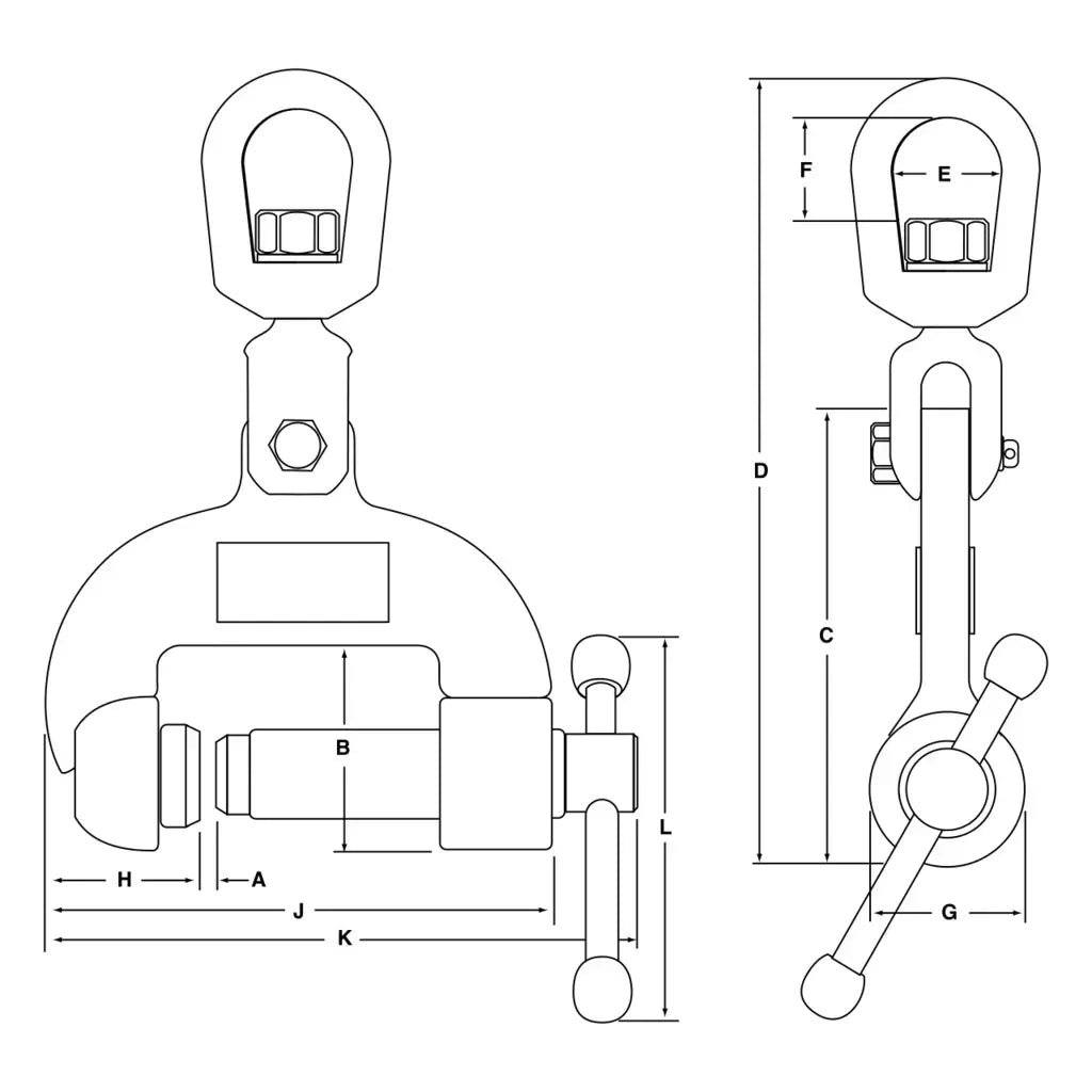 Caldwell Model RSC Locking Type Vertical Lifting Screw Clamp Caldwell