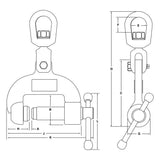 Caldwell Model RSC Locking Type Vertical Lifting Screw Clamp Caldwell