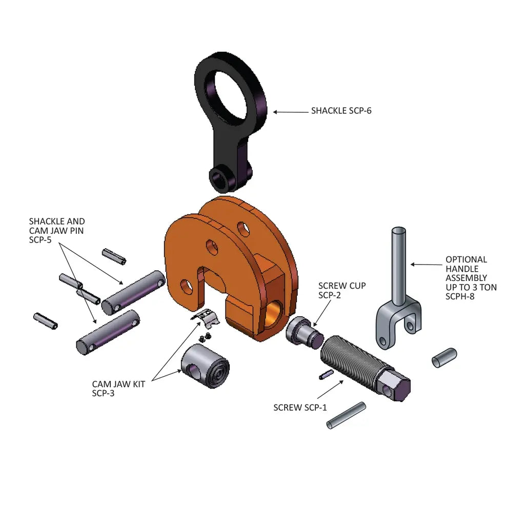 Caldwell Model SCP Vertical & Horizontal Locking Screw Type Plate Clamp Caldwell