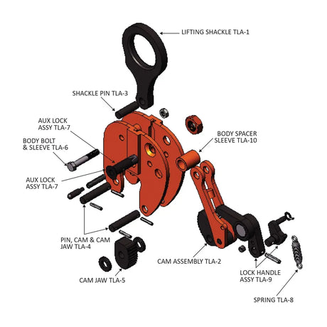 Caldwell Model TLA Vertical Locking Lifting Clamp 180° Arc Caldwell