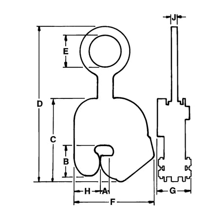Caldwell Model TLA Vertical Locking Lifting Clamp 180° Arc Caldwell