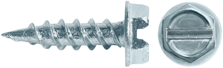 NEEDLE POINT SCREWS - SLOTTED HEX WASHER HEAD (Zinc) Daggerz