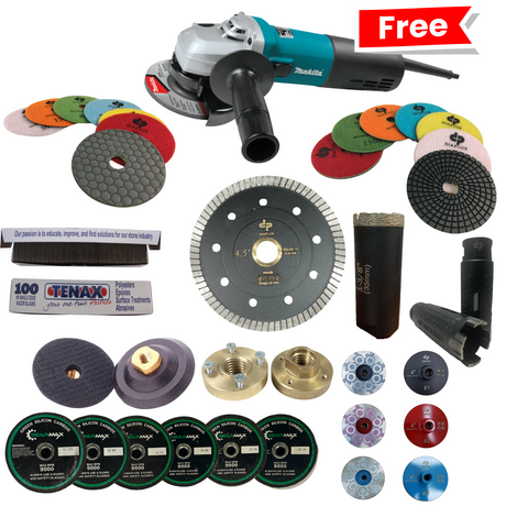 Stone Fabrication Combo Pack + Free Variable Speed Makita Grinder Diamond Tool Store