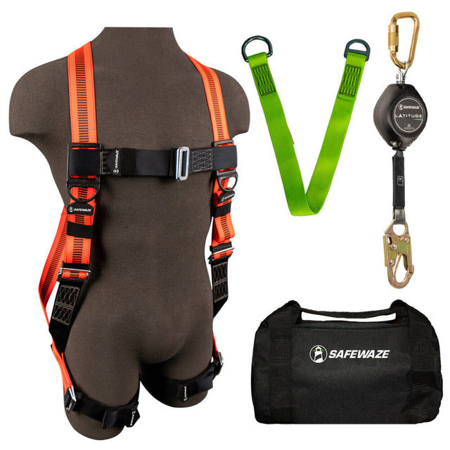 V-Line Bag Kit: FS99280-E Harness, FS-FSP1411-W SRL-P, FS811-6 Anchor, FS8125 Bag Safewaze