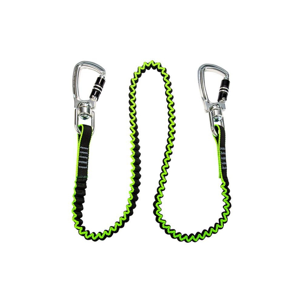 35 lb. Medium Duty Elasticated Tool Tether: 2 Carabiners Safewaze