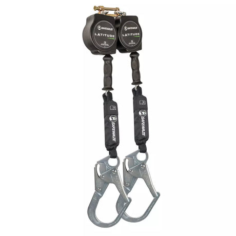 Latitude HD 10' Dual Cable SRL-P: SW-9012 BWB, Hooks SW8008-10-RBH-DL Safewaze Rebar Hook