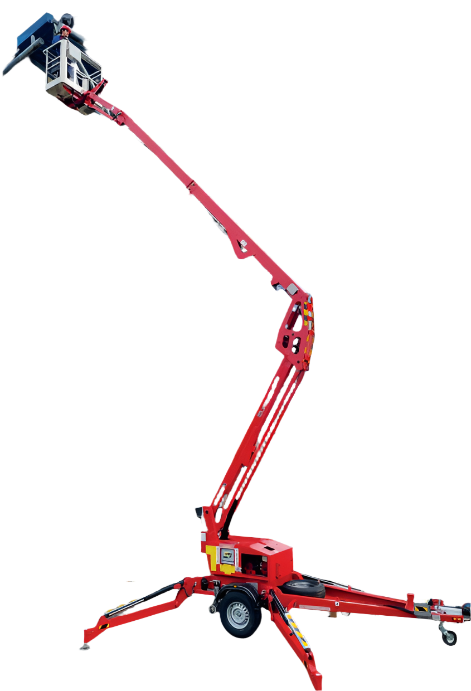 Trailer Mounted Boom Lift | Gas & Battery Power | Rotating Bucket Lift ...