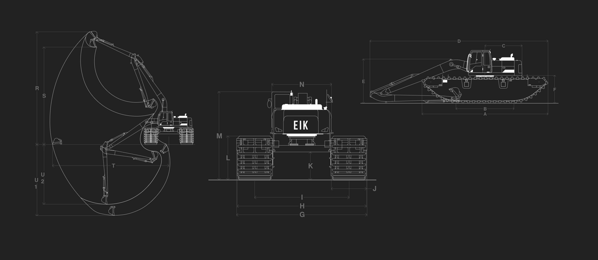 Amphibious Undercarriage for Floating Excavator - AM80-5E EIK Solutions