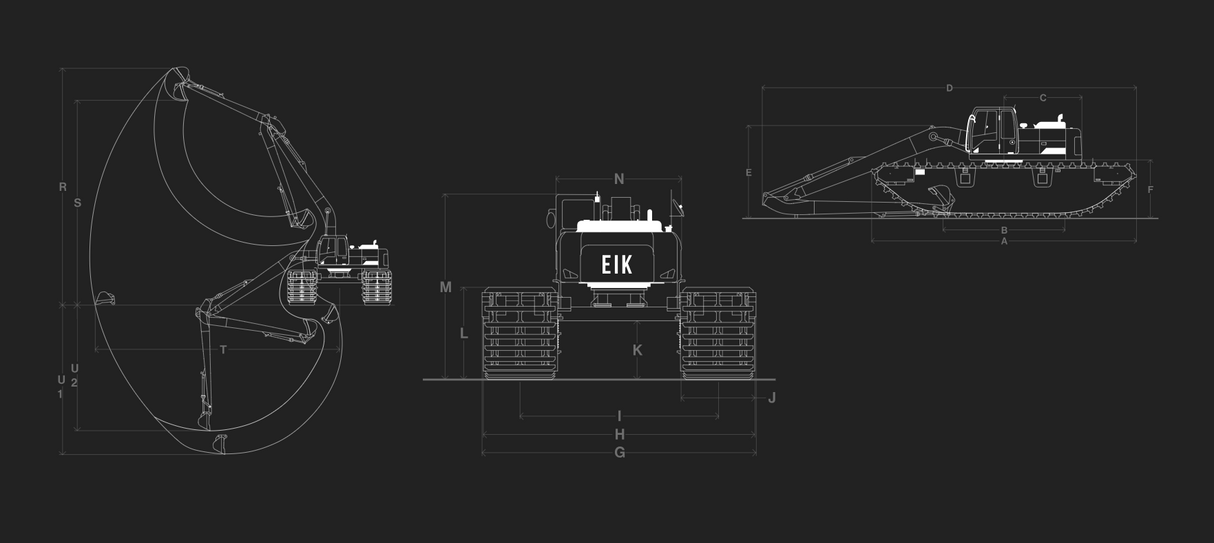 Excavator Amphibious Undercarriage with 12-14 Tons - 140-4E EIK Solutions